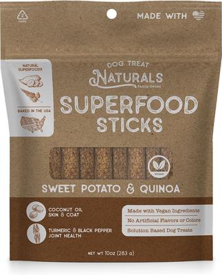 Show full view: Dog Treat Naturals Sweet Potato & Quinoa Vegan Superfood Fresh All Stages Natural Chew Stick Dog Treats, 10-oz bag slide 1 of 7