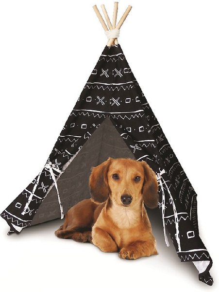 Dog Whisperer Mudcloth Teepee Tent Covered Cat & Dog Bed