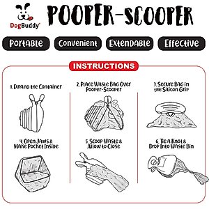 DogBuddy Dog Pooper Scooper, Kiwi, Medium