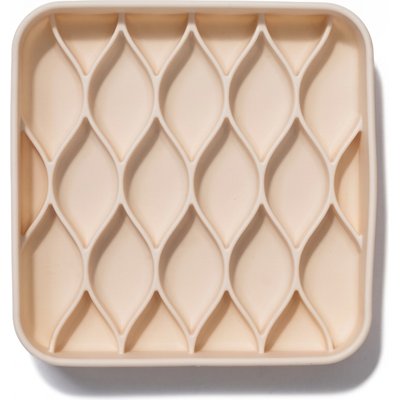 dogged dogged Argyle Slow Feeder Dog Bowl, 3.5-cup, Buttercream