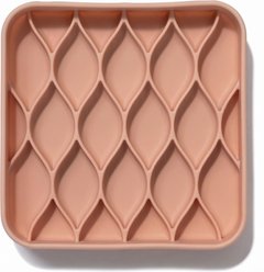 dogged Argyle Slow Feeder Dog Bowl, 3.5-cup, Rose Water 