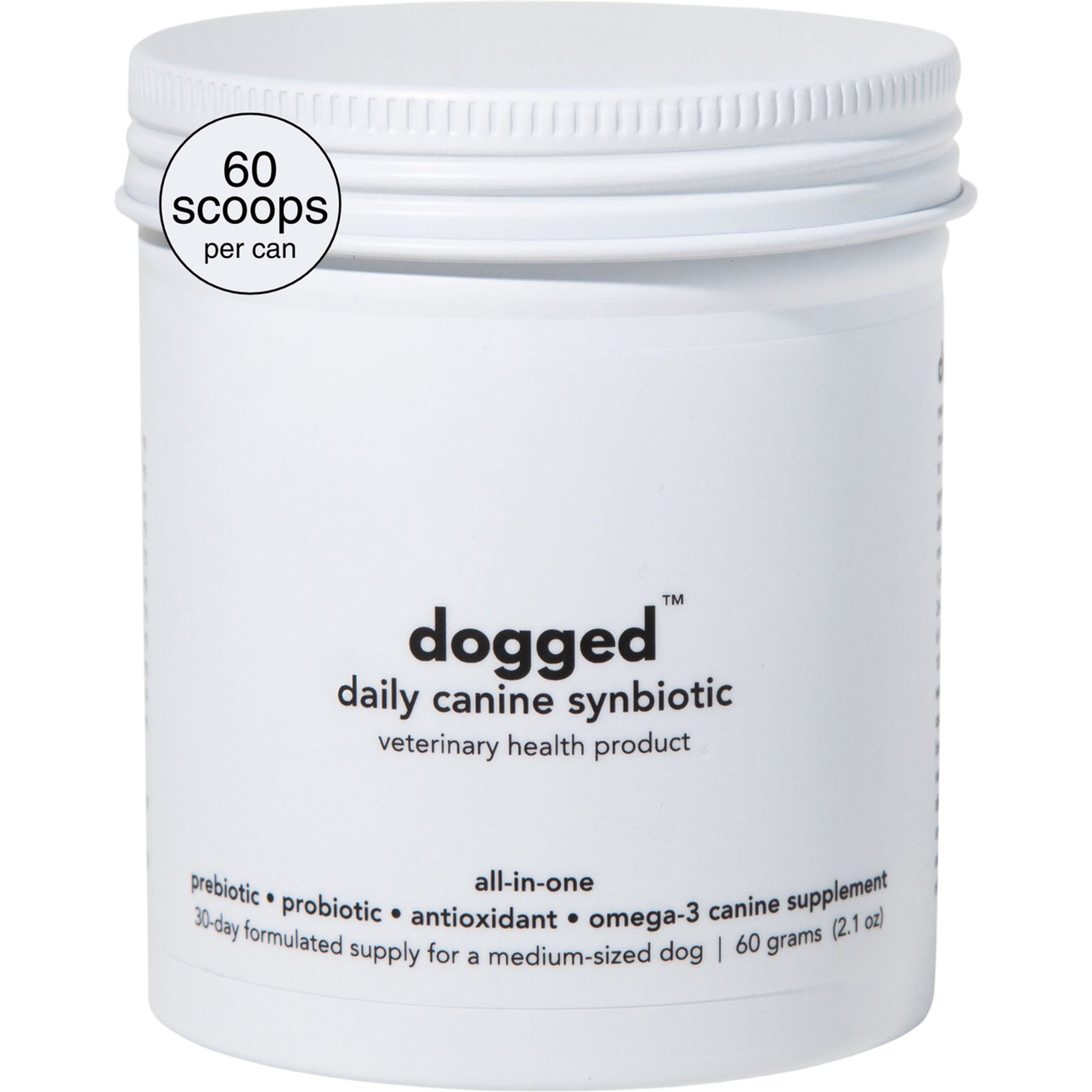 dogged Daily Canine Synbiotic Digestive Health Powdered Supplement for Dogs, 2.12-oz jar