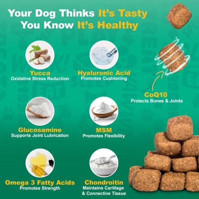Show full view: Doggie Dailies Advanced Hip & Joint Chicken Flavored Soft Chew Joint Supplement for Dogs, 225 count slide 6 of 11