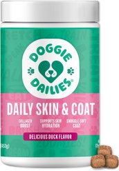 Doggie Dailies Duck Flavored Skin & Coat Dog Supplement, 225 count
