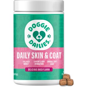 Doggie Dailies Duck Flavored Skin & Coat Dog Supplement, 225 count