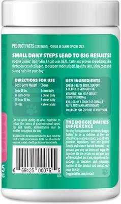 Show full view: Doggie Dailies Duck Flavored Skin & Coat Dog Supplement, 225 count slide 4 of 12