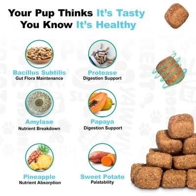 Show full view: Doggie Dailies Puppy Probiotics for Puppies with Digestive Enzymes, Promotes Digestive Health, Supports Immune System & Overall Development, 120 count slide 9 of 11