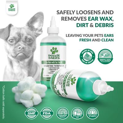 Show full view: Doggie Dailies Tea Tree Oil Dog Ear Wash, 8-fl oz bottle slide 6 of 9