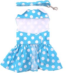 Doggie Design Blue Polka Dot Dog Dress with Matching Leash, Medium slide 2 of 7