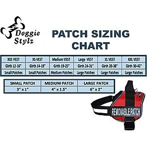Doggie Stylz ESA Support K9 Dog Patch, 2 count, Medium