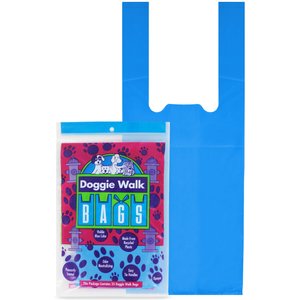Doggie Walk Bags Baby Powder Scented Tie Handle Dog Poop Bags, Blue, 35 count