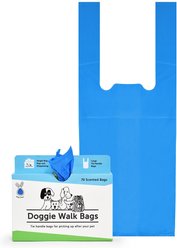 Doggie Walk Bags Baby Powder Scented Tie Handle Dog Poop Bags, Blue, 70 count slide 1 of 3