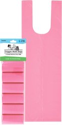 Doggie Walk Bags Citrus Scented Tie Handle Dog Poop Bags, Pink, 72 count