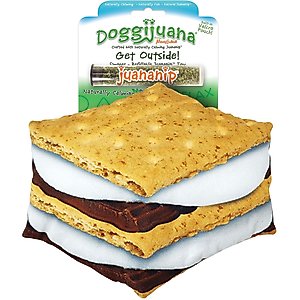 Doggijuana Get Outside Refillable Juananip S'mores Squeaky Dog Plush Toy
