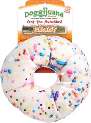 Doggijuana Get the Munchies Refillable Juananip Donut Squeaky Dog Plush Toy slide 1 of 7