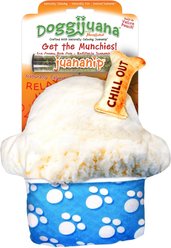 Doggijuana Get the Munchies Refillable Juananip Ice Cream Pup Cup Squeaky Dog Plush Toy
