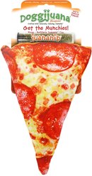 Doggijuana Get the Munchies Refillable Juananip Pizza Squeaky Dog Plush Toy