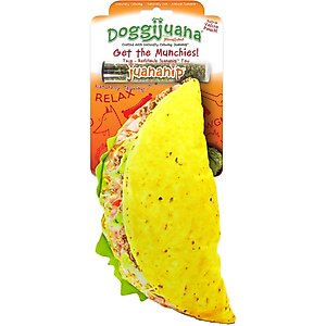DOGGIJUANA Get the Munchies Refillable Juananip Taco Squeaky Dog