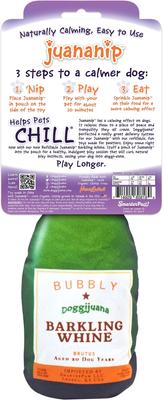 Show full view: Doggijuana Get the Pawty Started Refillable Juananip Barkling Whine Squeaky Dog Plush Toy slide 7 of 8