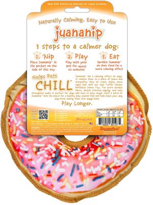 Show full view: Doggijuana Tuffer Chewer Refillable Juananip Donut Tough Squeaky Dog Plush Toy slide 6 of 9