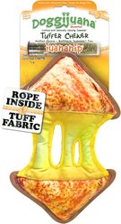 Doggijuana Tuffer Chewer Refillable Juananip Grilled Cheese Tough Squeaky Dog Plush Toy