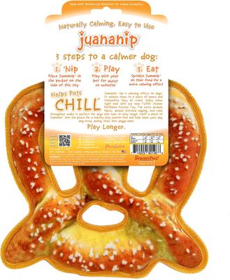 Show full view: Doggijuana Tuffer Chewer Refillable Juananip Pretzel Tough Squeaky Dog Plush Toy slide 6 of 9