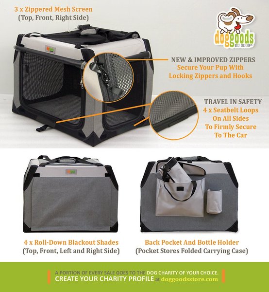 Show full view: DogGoods Do Good The Foldable Travel Dog Crate, Medium slide 4 of 9