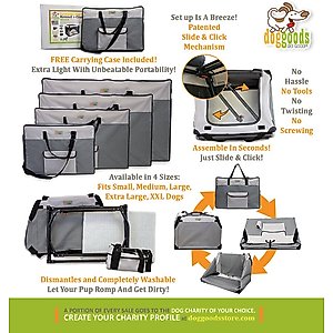DogGoods Do Good The Foldable Travel Dog Crate, XX-Large
