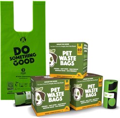 Doggy Do Good Certified Home Compostable Premium Dog & Cat Waste Bags, Small Handle Bags - On Rolls, 180 count