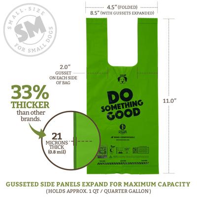 Show full view: Doggy Do Good Certified Home Compostable Premium Dog & Cat Waste Bags, Small Handle Bags - On Rolls, 180 count slide 4 of 9