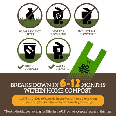 Show full view: Doggy Do Good Certified Home Compostable Premium Dog & Cat Waste Bags, Small Handle Bags - On Rolls, 180 count slide 5 of 9