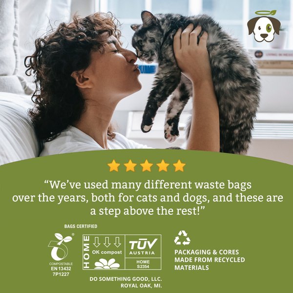 Show full view: Doggy Do Good Certified Home Compostable X-Large Premium Dog & Cat Waste Bags - Handle Bags On A Roll, 90 count slide 5 of 9