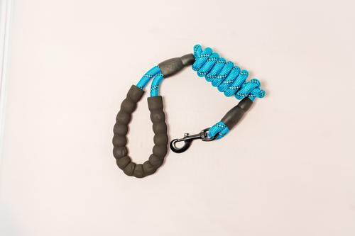 Show full view: Doggy Tales Braided Rope Dog Leash, 5-ft long, Blue slide 2 of 6