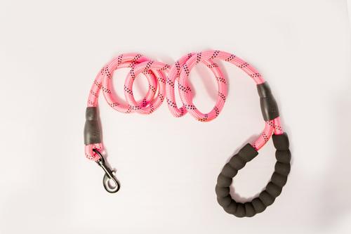 Show full view: Doggy Tales Braided Rope Dog Leash, 5-ft long, Pink slide 4 of 9