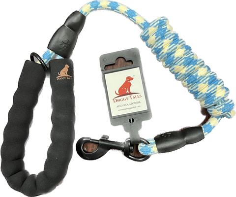 DOGGY TALES Braided Rope Nylon Reflective Dog Leash, 5-ft long, 3/8-in  wide, Blue/White - Chewy.com