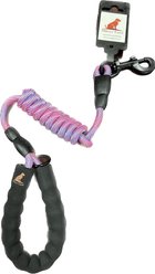 Doggy Tales Braided Rope Nylon Reflective Dog Leash, 5-ft long, 3/8-in wide, Purple/Pink