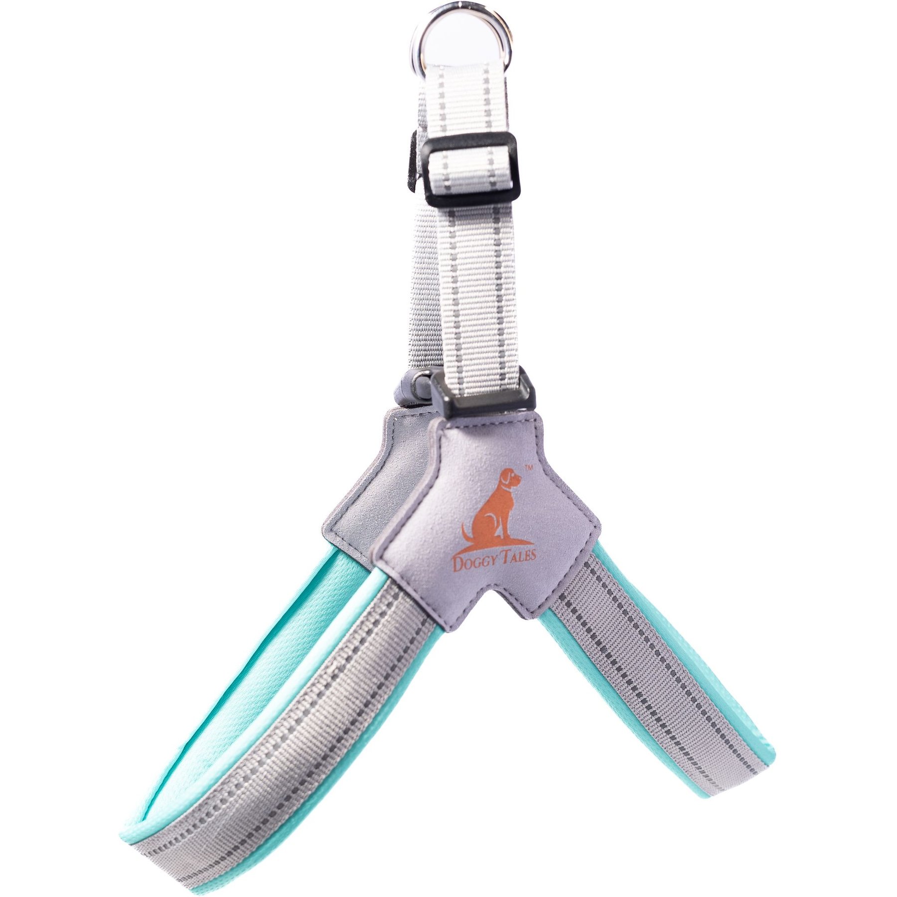 Doggy Tales Step In V Dog Harness, Turquoise, Medium