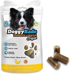 DoggyRade Prebiotic Peanut Butter & Banana Soft & Chewy Dog Treats, 3.53-oz pouch