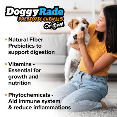 Show full view: DoggyRade Prebiotic Peanut Butter & Banana Soft & Chewy Dog Treats, 3.53-oz pouch slide 7 of 9