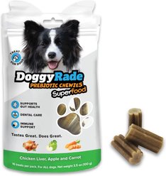 DoggyRade Prebiotic Superfood Chicken Liver, Apple & Carrot Soft & Chewy Dog Treats, 3.53-oz pouch