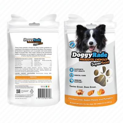Show full view: DoggyRade Prebiotic Superfood Chicken Liver, Sweet Potato & Pumpkin Soft & Chewy Dog Treats, 3.53-oz pouch slide 3 of 9
