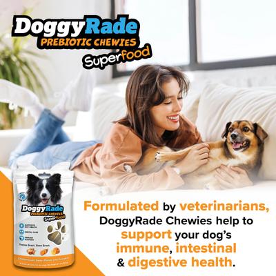Show full view: DoggyRade Prebiotic Superfood Chicken Liver, Sweet Potato & Pumpkin Soft & Chewy Dog Treats, 3.53-oz pouch slide 6 of 9