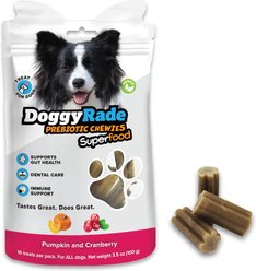 DoggyRade Prebiotic Superfood Cranberry & Pumpkin Soft & Chewy Dog Treats, 3.53-oz pouch