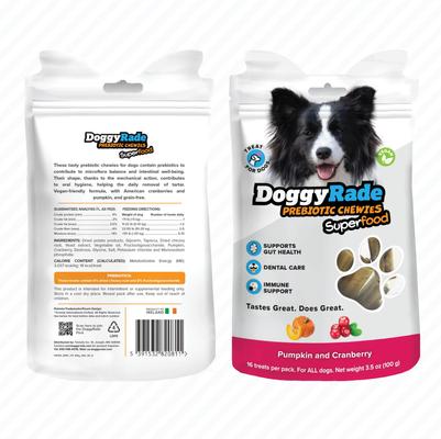Show full view: DoggyRade Prebiotic Superfood Cranberry & Pumpkin Soft & Chewy Dog Treats, 3.53-oz pouch slide 3 of 9
