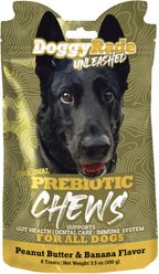 DoggyRade Unleashed Prebiotic Chews Peanut Butter & Banana Flavored Digestive Supplement for Dogs, 8 count