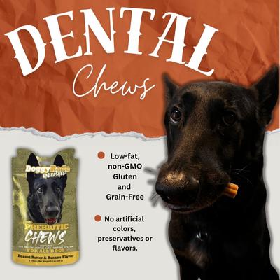 Show full view: DoggyRade Unleashed Prebiotic Chews Peanut Butter & Banana Flavored Digestive Supplement for Dogs, 8 count slide 4 of 7