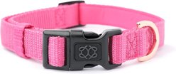 DOGISTRY Adjustable City Dog Collar, Park Ave Pink, Medium: 13 to 20-in neck, 3/4-in wide
