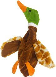 Dogline Brown Duck Squeaky Dog Toy, 9-in