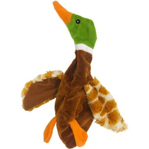 Dogline Brown Duck Squeaky Dog Toy, 9-in