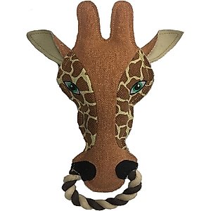 Dogline Giraffe with Ball Dog Toy, 11-in, Brown